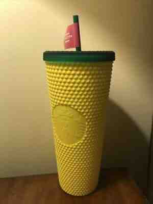 New Starbucks Hawaii Exclusive Pineapple Matte Studded Tumbler Yellow Green 24oz - Sold on eBay Sep 01, 2021 for $38.99
