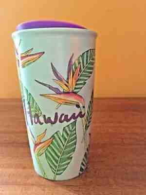 Starbucks Hawaii Ceramic Travel Coffee Mug Birds Of Paradise Purple Lid Ex Cond - Sold on eBay Sep 17, 2021 for $35.00
