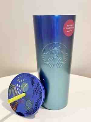 HAWAII EXCLUSIVE! STARBUCKS Metal Turtle Tropical Mermaid Tumbler Blue Green24oz - Sold on eBay Sep 04, 2021 for $32.55