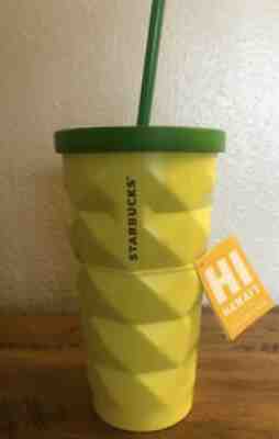 Starbucks Hawaii Pineapple Steel Cold Cup Tumbler With Straw 16oz Grande NEW! - Sold on eBay Aug 22, 2021 for $32.35