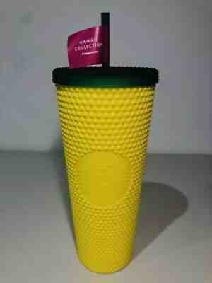 Starbucks Hawaii Yellow Pineapple Studded 24 oz Tumbler Double Wall Cup NWT - Sold on eBay Nov 11, 2021 for $31.99