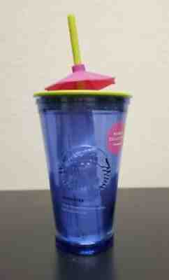 BRAND NEW STARBUCKS Hawaii Exclusive Blue Glass Tumbler Cup With Umbrella - Sold on eBay Nov 04, 2021 for $30.00