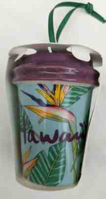 RARE NEW Starbucks 2017 HAWAII Bird of Paradise Tumbler Christmas Ornament - Sold on eBay Oct 01, 2021 for $25.00
