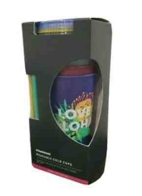 Hawaii Starbucks REUSABLE Tumbler Cup Set 24oz 5 with straws - NEW! - Sold on eBay Nov 18, 2021 for $25.00