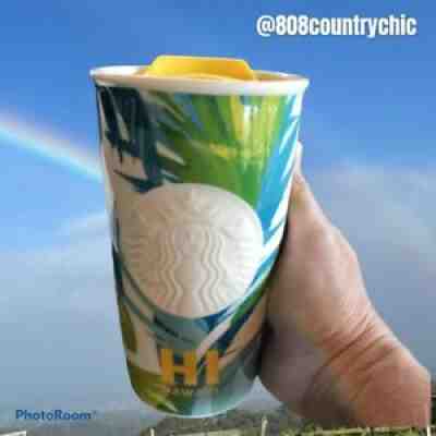 Starbucks  HAWAII  Ceramic Coffee TumblerÂ Palm Leaves 12oz NWT 2016 - Sold on eBay Oct 08, 2021 for $23.00