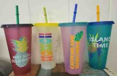 Hawaii ð??? Collection ALOHA Starbucks Cold Cups Pack Limited Edition lot of 4 NEW - Sold on eBay Aug 28, 2021 for $20.00