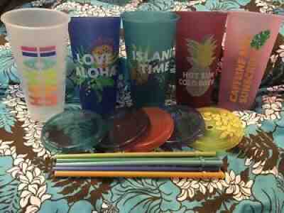  Hawaii 2020 Collection 24oz Cold Cup Set of 5 Reusable Tumbler NEW - Sold on eBay Oct 22, 2021 for $19.99