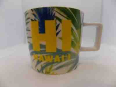 2016 Starbucks HI Hawaii 14 oz Coffee Cup Mug Yellow Interior Green & Blue Palms - Sold on eBay Nov 14, 2021 for $16.00