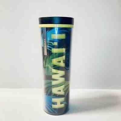 NWT Starbucks 2016 OG Hawaii Travel Tumbler 16 oz. Grande Palm Leaves - Sold on eBay Nov 07, 2021 for $15.00