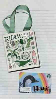 Starbucks Hawaii Ceramic Ornament Tote Bag Gift Card Holder & Gift Card NEW - Sold on eBay Nov 11, 2021 for $15.00