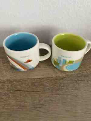 2 pc STARBUCKS YAH YOU ARE HERE HAWAII & WAIKIKI 2oz DEMI MUGS CUPS LOT NEW!!! - Sold on eBay Oct 29, 2021 for $13.99