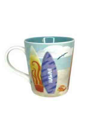 STARBUCKS - 2010 HAWAII Coffee Tea Mug Shark Surf Board Sand Turtle Bone China - Sold on eBay Oct 05, 2021 for $13.95