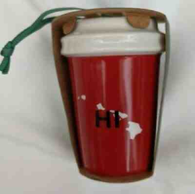 NEW Starbucks 2016 HAWAII Red State Outline Tumbler Christmas Ornament - Sold on eBay Aug 28, 2021 for $10.00