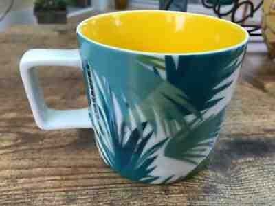 2016 Starbucks HI Hawaii 14 oz Coffee Cup Mug Yellow Interior Green & Blue Palms - Sold on eBay Nov 07, 2021 for $10.00