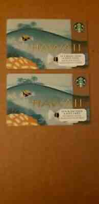 2014 Starbucks - (2) Hawaii gift card -  a - NRMNT/MINT !! - Sold on eBay Oct 08, 2021 for $9.95