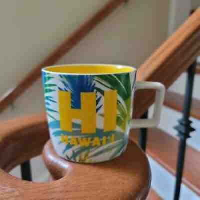 Starbucks HI Hawaii Coffee Mug 2016 14 oz Yellow Green Blue - Sold on eBay Sep 15, 2021 for $8.99