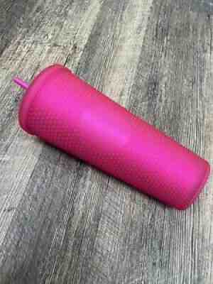 NEW STARBUCKS 2021 Hot Neon Pink Barbie Studded Tumbler Cold Cup 24oz Venti - Sold on eBay Sep 23, 2021 for $49.99