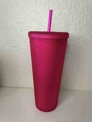 Starbucks Hot Pink Studded Soft Touch Tumbler Cold Cup 24 Oz Fall 2021 - Sold on eBay Sep 03, 2021 for $48.99