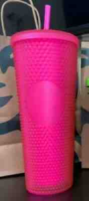 NEW! Starbucks Fall 2021 Neon Hot Pink Studded Tumbler Cold Cup - Sold on eBay Oct 14, 2021 for $45.00