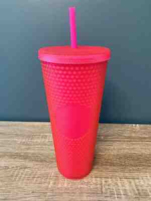Starbucks Hot Pink Studded Soft Touch Tumbler Cold Cup 24 Oz Fall 2021 - Sold on eBay Oct 24, 2021 for $43.99