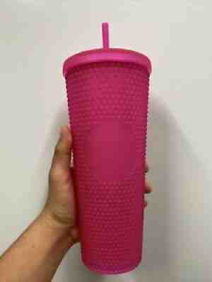 Starbucks Hot Pink Studded Soft Touch Tumbler Cold Cup 24 Oz Fall 2021 - Sold on eBay Sep 17, 2021 for $41.99