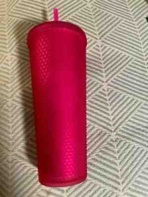 New Starbucks Neon Hot Pink Studded Tumbler Fall 2021 24oz Cold Cup - Sold on eBay Oct 28, 2021 for $40.00