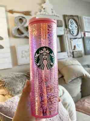 Starbucks 2020 Pink Champagne Bubbles Hot Cold Travel Tumbler Cup - Sold on eBay Oct 19, 2021 for $39.99