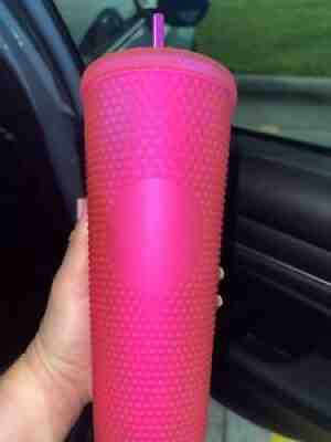 Starbucks Hot Pink Studded Soft Touch Tumbler Cold Cup 24 Oz Fall 2021 - Sold on eBay Oct 15, 2021 for $39.00