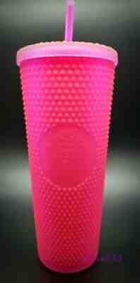 Starbucks Fall 2021 Hot Pink Studded 24 Oz Cold Cup Tumbler - Sold on eBay Sep 20, 2021 for $37.88