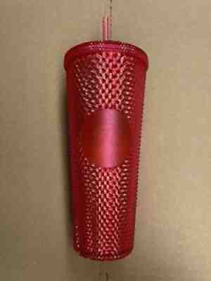 STARBUCKS Neon Hot Pink Studded Tumbler 2019 HOLIDAY COLD CUP Venti 24oz EUC - Sold on eBay Oct 26, 2021 for $37.75