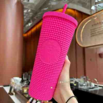 2021 New Starbucks Matte Barbie Pink Tumbler Diamond Studded Straw Cup 24 oz HOT - Sold on eBay Sep 08, 2021 for $37.00
