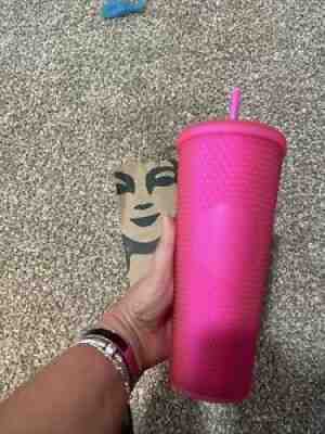 Starbucks Hot Pink Studded Soft Touch Tumbler Cold Cup 24 Oz Fall 2021 - Sold on eBay Sep 11, 2021 for $36.00