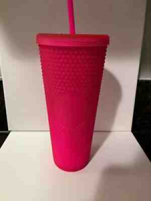 Starbucks Hot Pink Studded Soft Touch Tumbler Cold Cup 24 Oz Fall 2021 - Sold on eBay Oct 18, 2021 for $34.99