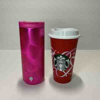 Starbucks Christmas 2021 12oz Hot Pink Tumbler & 16oz Holiday Hot Cup - Sold on eBay Nov 07, 2021 for $34.99
