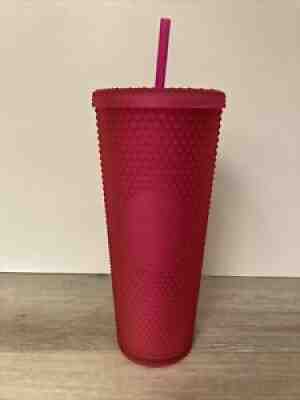 New Starbucks Neon Hot Pink Studded Tumbler Fall 2021 24oz Cold Cup - Sold on eBay Oct 01, 2021 for $33.00