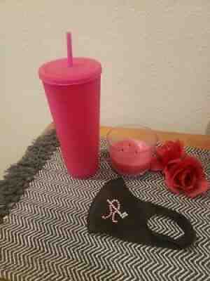 Starbucks Hot Pink Studded Soft Touch Tumbler Cold Cup 24 Oz Fall 2021 - Sold on eBay Nov 06, 2021 for $33.00
