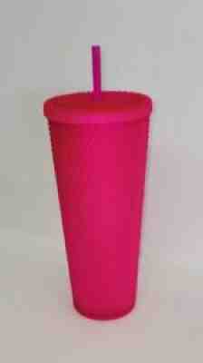Starbucks Hot Pink Studded Soft Touch Tumbler Cold Cup 24 Oz Fall 2021 NEW - Sold on eBay Nov 14, 2021 for $32.00