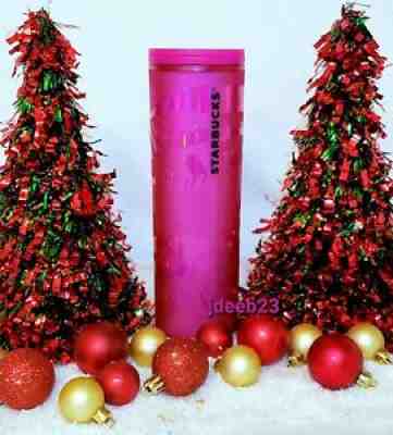 Starbucks 2021 Christmas Holiday Hot Pink 16 Oz Cold Cup Tumbler With Sip Lid - Sold on eBay Nov 06, 2021 for $31.88
