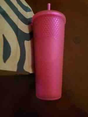 Starbucks Hot Pink Studded Soft Touch Tumbler Cold Cup 24 Oz FallÂ 2021 - Sold on eBay Oct 12, 2021 for $29.95