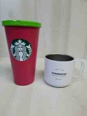 2014 Starbucks Tumbler Hot Pink &Green16oz 2016 Camping Coffee Mug Cup lot of 2 - Sold on eBay Sep 13, 2021 for $28.55