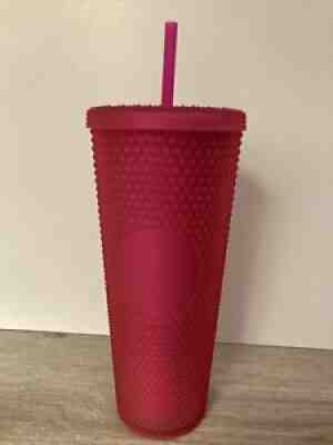 New Starbucks Neon Hot Pink Studded Tumbler Fall 2021 24oz Cold Cup - Sold on eBay Oct 05, 2021 for $27.00