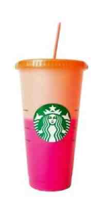 2 Cups STARBUCKS COLOR CHANGING SUMMER 2020 COLD CUP 24oz PINK HOT PINK & Red PU - Sold on eBay Sep 09, 2021 for $26.99