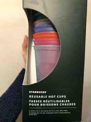 Starbucks Summer 2021 Reusable Hot Cups Pack of 6 Pink Purple Orange Green Blue - Sold on eBay Sep 23, 2021 for $22.87