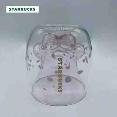 HOT Starbucks Pink Cat's Paw Cup Glass Mug Lovely Pink Sakura With Lid Set - Sold on eBay Sep 24, 2021 for $21.99