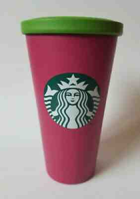 Starbucks Stainless Steel Travel Tumbler Cold Cup Matte Hot Pink Green 16oz 2014 - Sold on eBay Oct 29, 2021 for $21.99