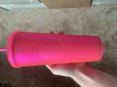Starbucks Hot Pink Studded Soft Touch Tumbler Cold Cup 24 Oz Fall 2021 - Sold on eBay Oct 15, 2021 for $21.60