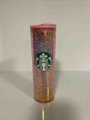 Starbucks PINK 2020 Holiday 16oz Iridescent Bubbles Hot Tumbler Sparkly Cup - Sold on eBay Oct 05, 2021 for $16.65
