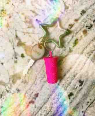 Starbucks Hot Pink studded tumbler/cup Keychain coffee - Sold on eBay Sep 29, 2021 for $8.00