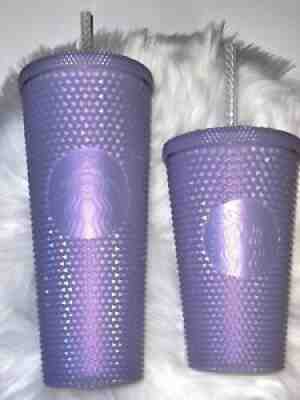 Starbucks Icy Lilac Studded Bling Set Tumbler Holiday Venti & Grande Size - Sold on eBay Nov 08, 2021 for $87.00