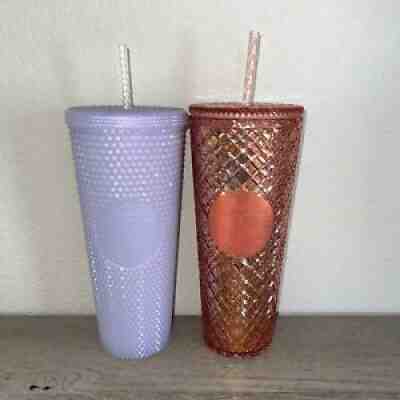 Starbuck Icy white (Lilac) & Rose Gold studded Christmas 2021 tumbler 24oz NWT - Sold on eBay Nov 13, 2021 for $85.00